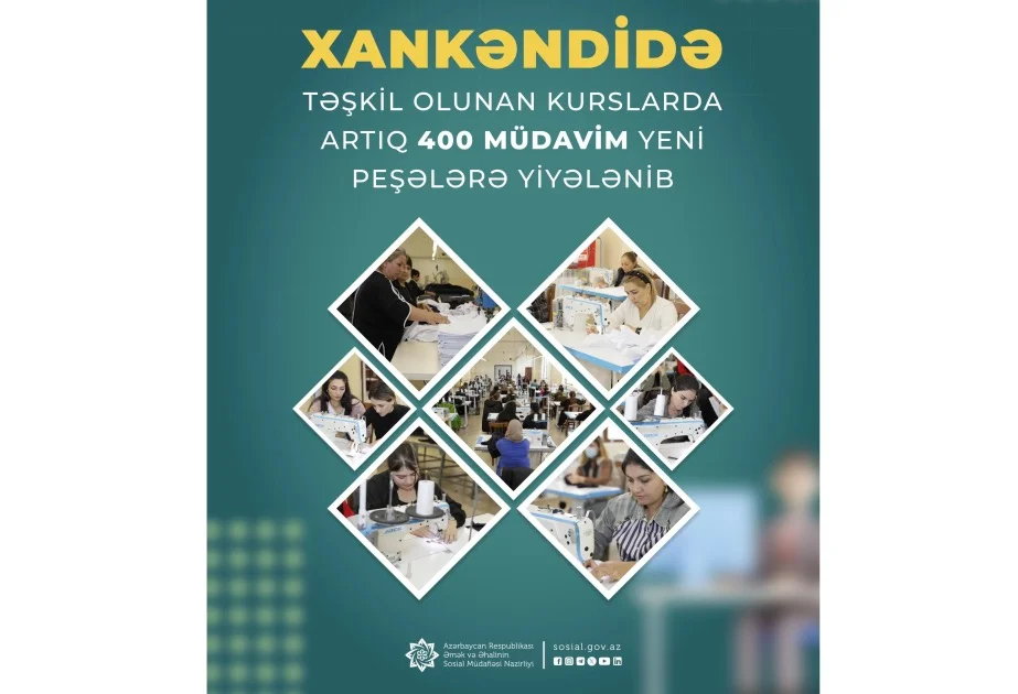 Xankəndidə təşkil olunan kurslarda 400 müdavim yeni peşələrə yiyələnib