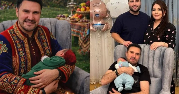 Nadir Qafarzadə yeni doğulan nəvəsi ilə Foto
