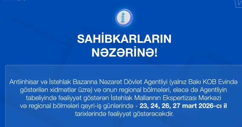 Antiinhisar və İstehlak Bazarına Nəzarət Dövlət Agentliyi sahibkarlıq subyektlərinə müraciət edib