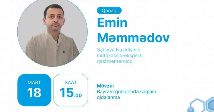 Специалист Минздрава Азербайджана в прямом эфире расскажет о здоровом питании в праздничные дни