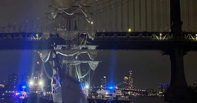 Парусник ВМС Мексики врезался в Бруклинский мост, погибли 2 человека ОБНОВЛЕНО ВИДЕО
