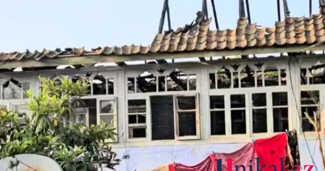 Masallıda ev yanaraq kül oldu FOTOLAR