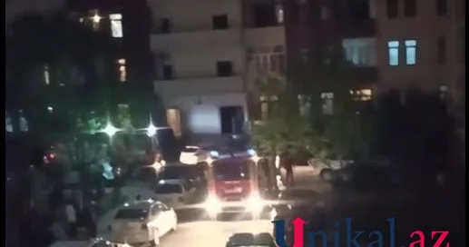 Sumqayıtda şəhərcikdə yanğın başlayıb VİDEO