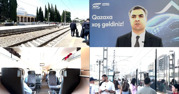 Qurtuluş günündə ADY vətəndaşları Qazaxa SÜRƏTLİ QATARLA SEVİNDİRİB VİDEO