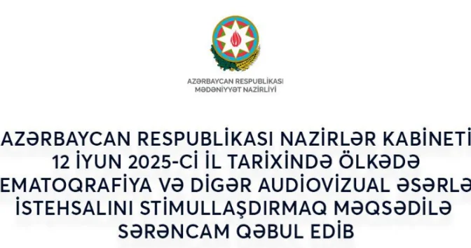 Azərbaycan kinematoqrafiyasını stimullaşdıran yeni sərəncam qüvvəyə minib