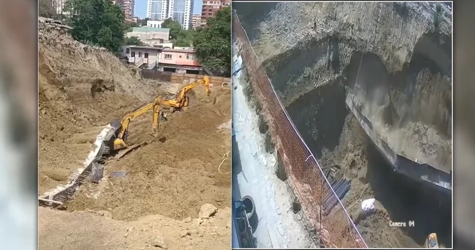 Kubinka da tikinti zamanı ÇÖKMƏ