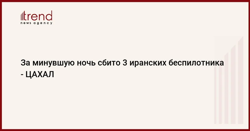 За минувшую ночь сбито 3 иранских беспилотника ЦАХАЛ