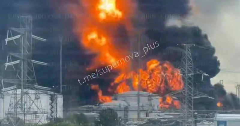 Ukrayna Moskvaya PUA larla hucum etdi, neft zavodu vuruldu
