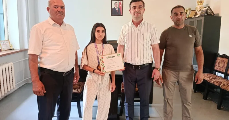 Şəkidə Avropa çempionatının mükafatçısı ilə görüş olub