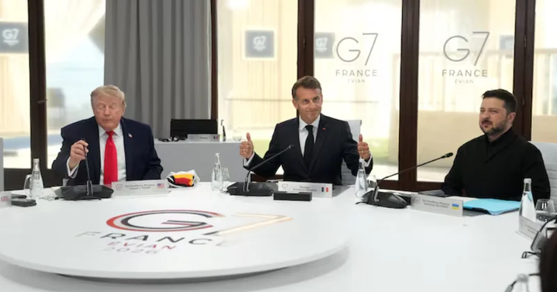 Zelenski G7 sammitində Tramp və Makronla mühüm görüş keçirdi VİDEO