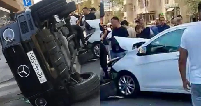 Bakıda Hyundai yolayrıcında qarşısına çıxan Galik i vurub aşırdı VİDEO