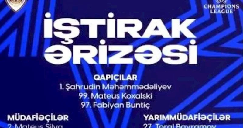 “Qarabağ” Çempionlar Liqasındakı ilk oyununa bu heyətlə çıxmaq istəyir