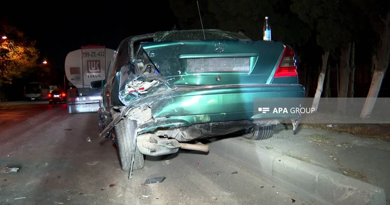 Bakıda yol qəzası baş verib, xəsarət alan var FOTO