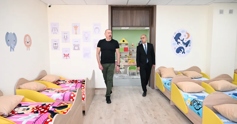 İlham Əliyev uşaq bağçasının açılışında GÖRÜNTÜLƏR