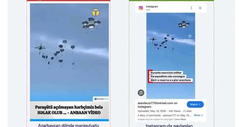 Ölən hərbçimizlə bağlı yayılan paraşüt görüntüləri yalandır