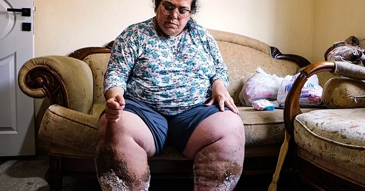 Fil xəstəliyindən əziyyət çəkən ananın fəryadı: “Yaralarım qurdlanır...” FOTO