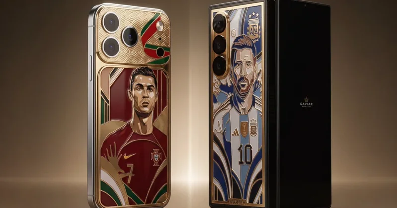 Messi və Ronaldoya həsr olunan qızıl telefonlar təqdim edildi Fotolar