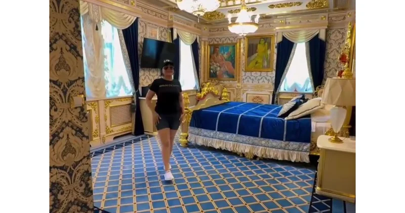 Afət Fərmanqızı ilk dəfə saraylara bənzər VİLLAsını paylaşdı (Video)