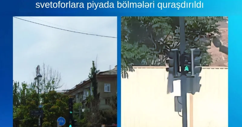 Paytaxt yollarında yeni svetoforlar quraşdırılıb