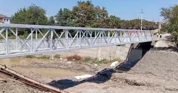 Xaçmazdakı qəzalı körpü yenisi ilə əvəzləndi VİDEO