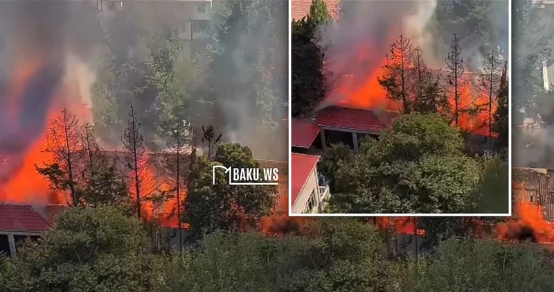 Сильный пожар в Насиминском районе Баку ВИДЕО