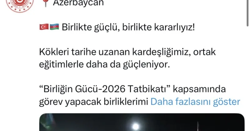 Türkiyənin Milli Müdafiə Nazirliyi: Birlikdə güclü, birlikdə qətiyyətliyik