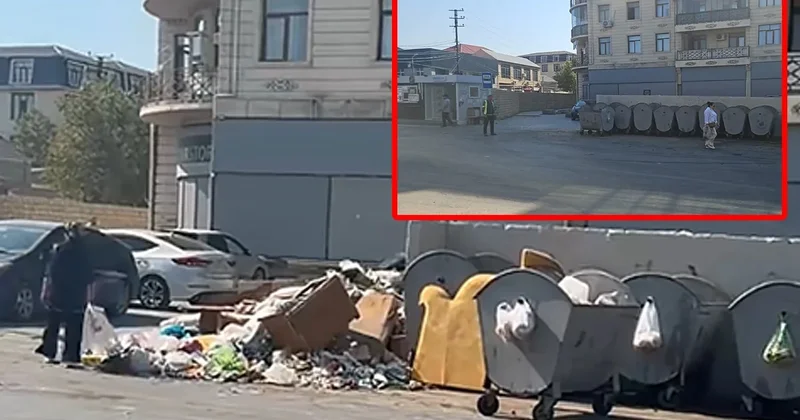 Xırdalanda antisanitar vəziyyət: Adamlar zibili niyə qutuya yox, yerə atırlar? Foto Video