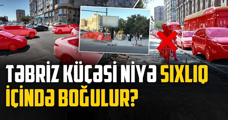 Təbriz küçəsində mübahisəli dəyişiklik: Səkiyə yer tapıldı, avtomobillərə yox? VİDEO