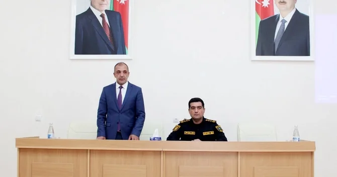 Xaçmaz Rayon Polis Şöbəsinin təşəbbüsü ilə pedaqoji kollektivlə görüş keçirilib