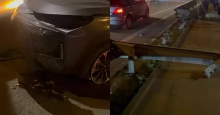 Попытка избежать столкновения закончилась аварией на дороге к аэропорту Баку