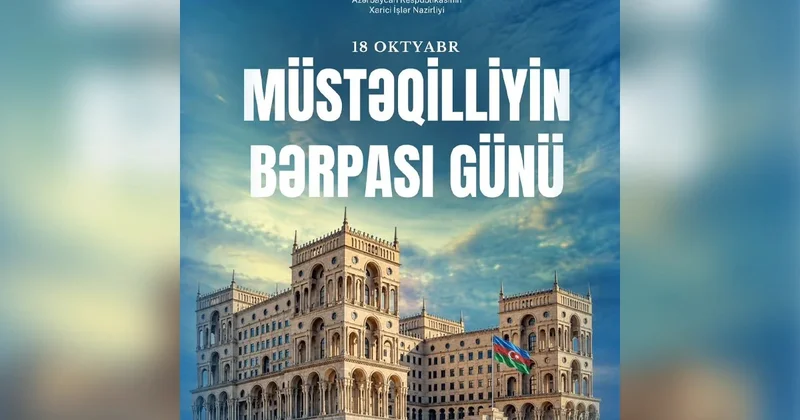 Azərbaycan XİN: Müstəqilliyin Bərpası Günü xalqımızın dövlətçilik ənənələrinə sadiqliyinin təcəssümüdür