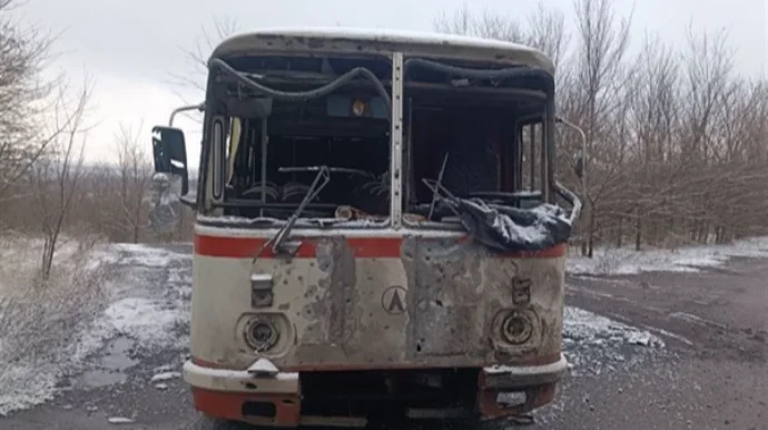 Donetskdə avtobusa PUA hücumu edildi Ölənlər var