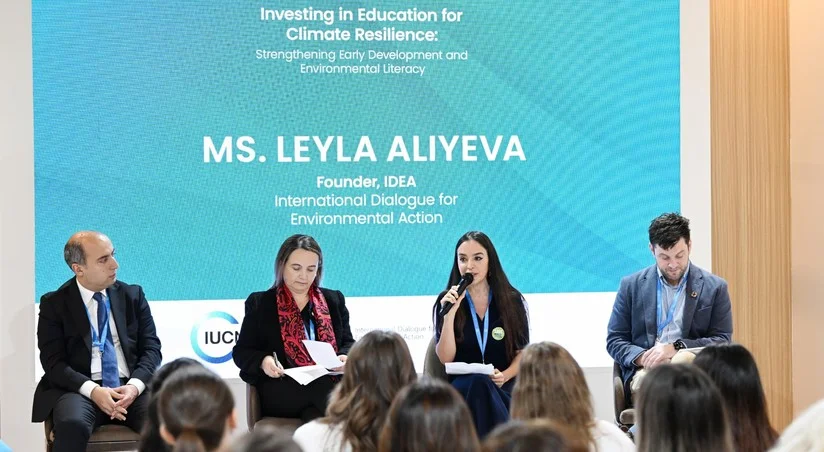 Leyla Əliyeva COP29 çərçivəsində gənclərin ətraf mühit savadlılığının artırılmasına dair müzakirələrdə iştirak edib
