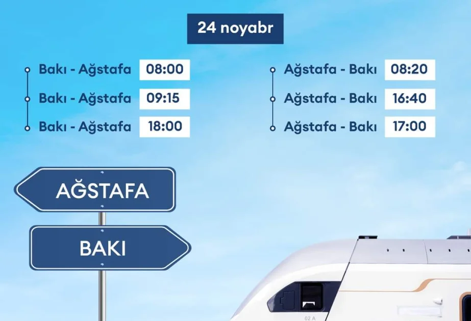 BakıAğstafaBakı marşrutuna əlavə qatar reysləri təyin edilir AZƏRTAC