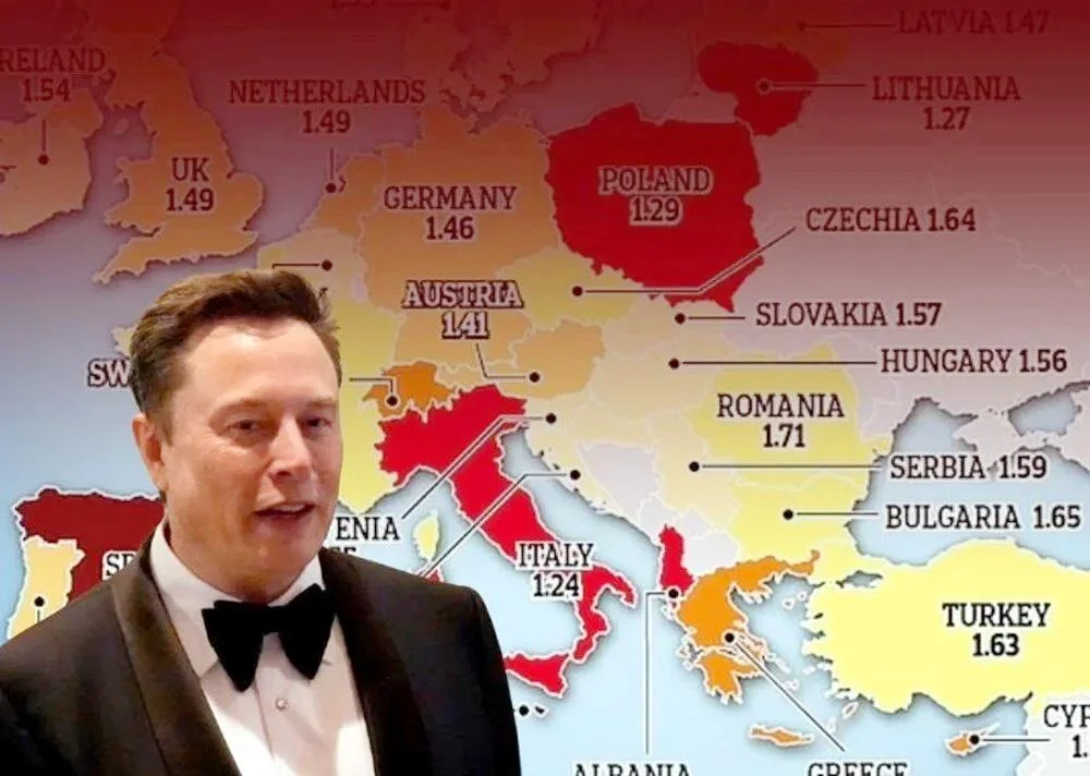 Elon Musk xəritə paylaşdı və xəbərdarlıq etdi! “Avropa ölür”