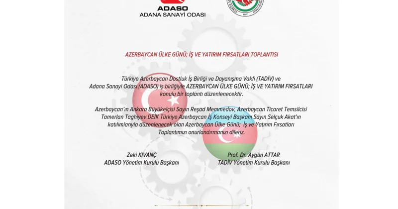 Adana şəhərində Azərbaycanın investisiya imkanları təqdim olunacaq