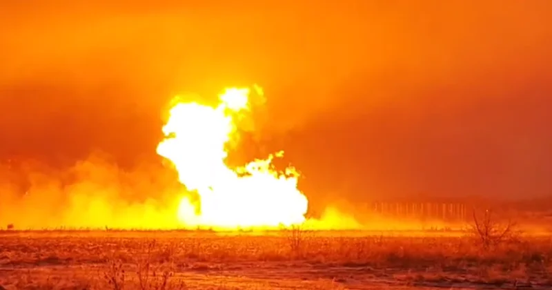 Сильный взрыв и пожар на газопроводе в России Minval Politika