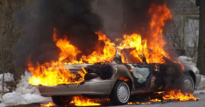 Goyçayda yol qəzasında yanğın olub