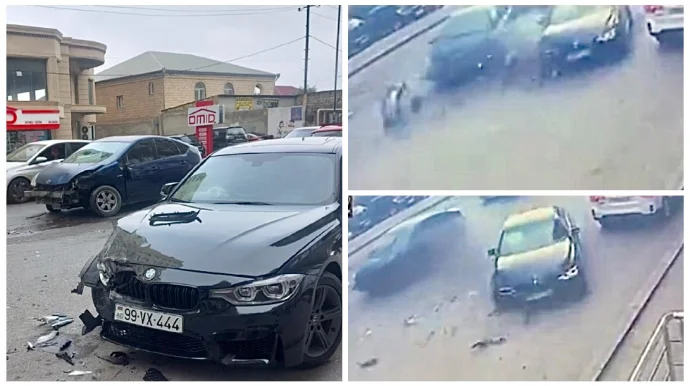 Yola baxmadan geriyə dönən “Prius” sürücüsü “BMW”yə çırpıldı ANBAAN VİDEO