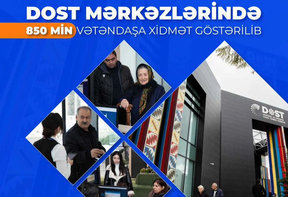 Bu ilin 11 ayında DOST mərkəzlərində 850 min vətəndaşa xidmət göstərilib AZƏRTAC