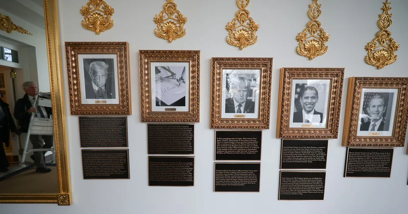 Ağ Evdə keçmiş prezidentləri lağa qoyan lövhələr asılıb