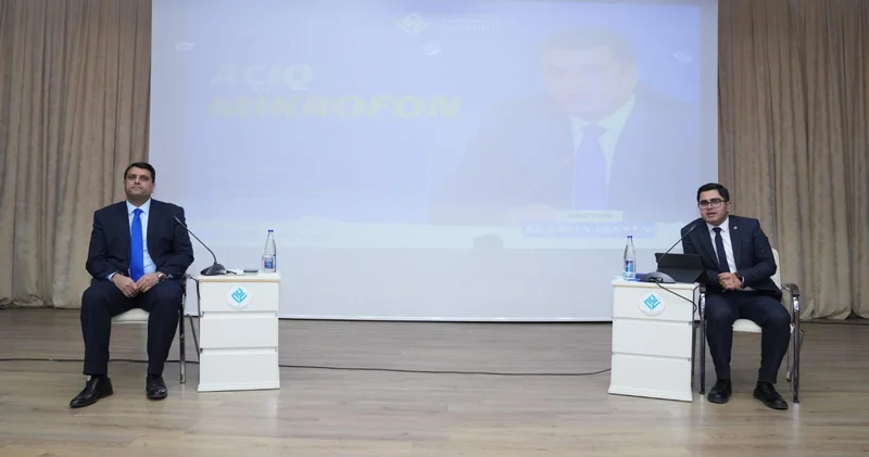 NDU nun rektoru Elbrus İsayev “Açıqmikrofon” layihəsi çərçivəsində tələbələrlə görüşüb