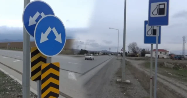 Sürücüləri çaşdıran yol nişanları KONKRET