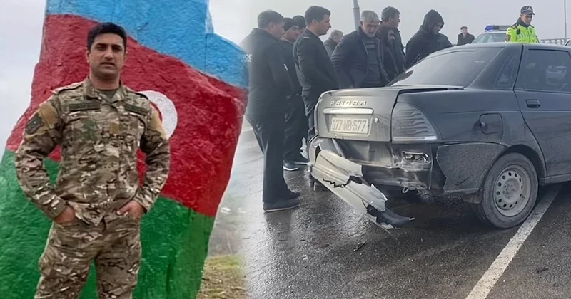 Mais Bərxudarovun sürücüsü olmuş hərbçi qəzada həlak oldu Video