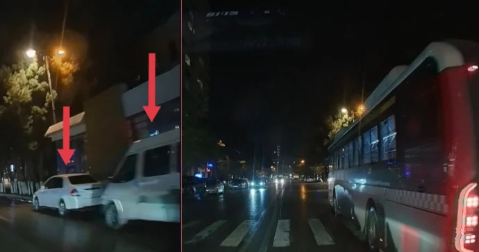 Avtobus dayanacağını zəbt edən bu sürücülər hamıya təhlükə yaratdı VİDEO