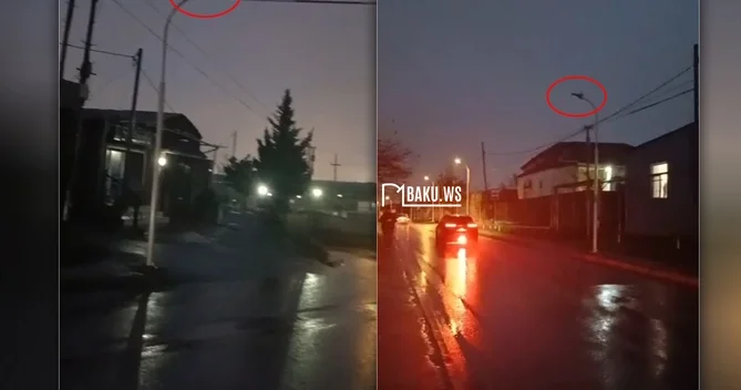 Bakıda bu yolda dirəklər var, amma işıq yoxdur