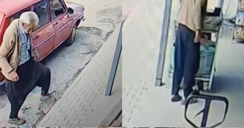 Palçıqlı ayaqqabılarını çıxarıb, corabla marketə girdi