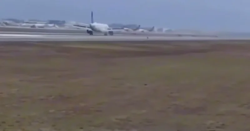 В США у пассажирского самолета отлетело переднее колесо ВИДЕО