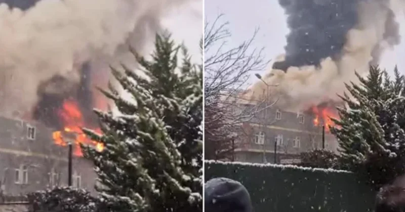 Пожар на фабрике в Турции видео