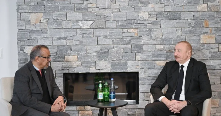 В Давосе Ильхам Алиев встретился с генеральным директором Всемирной организации здравоохранения